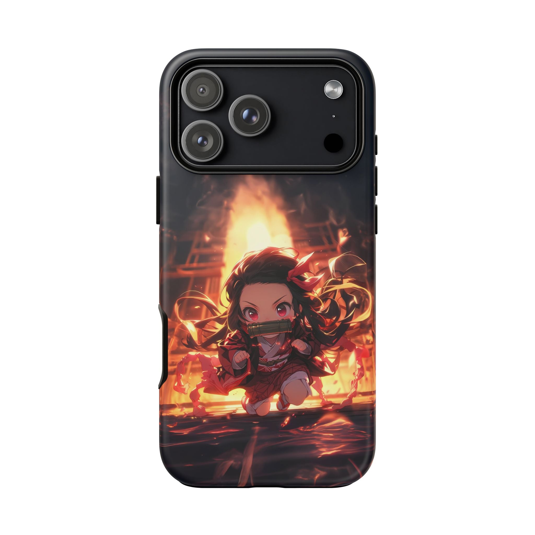 Chibi Nezuko Kamado Tough Phone Case – Anime Protective Case for iPhone & Samsung, UV Resistant, Durable & Stylish