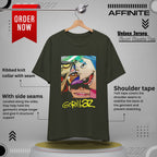 T-Shirt Gorillaz T-Shirt - Streetwear Unisex Band Tee for Music Fans (100% Cotton) Dark Olive