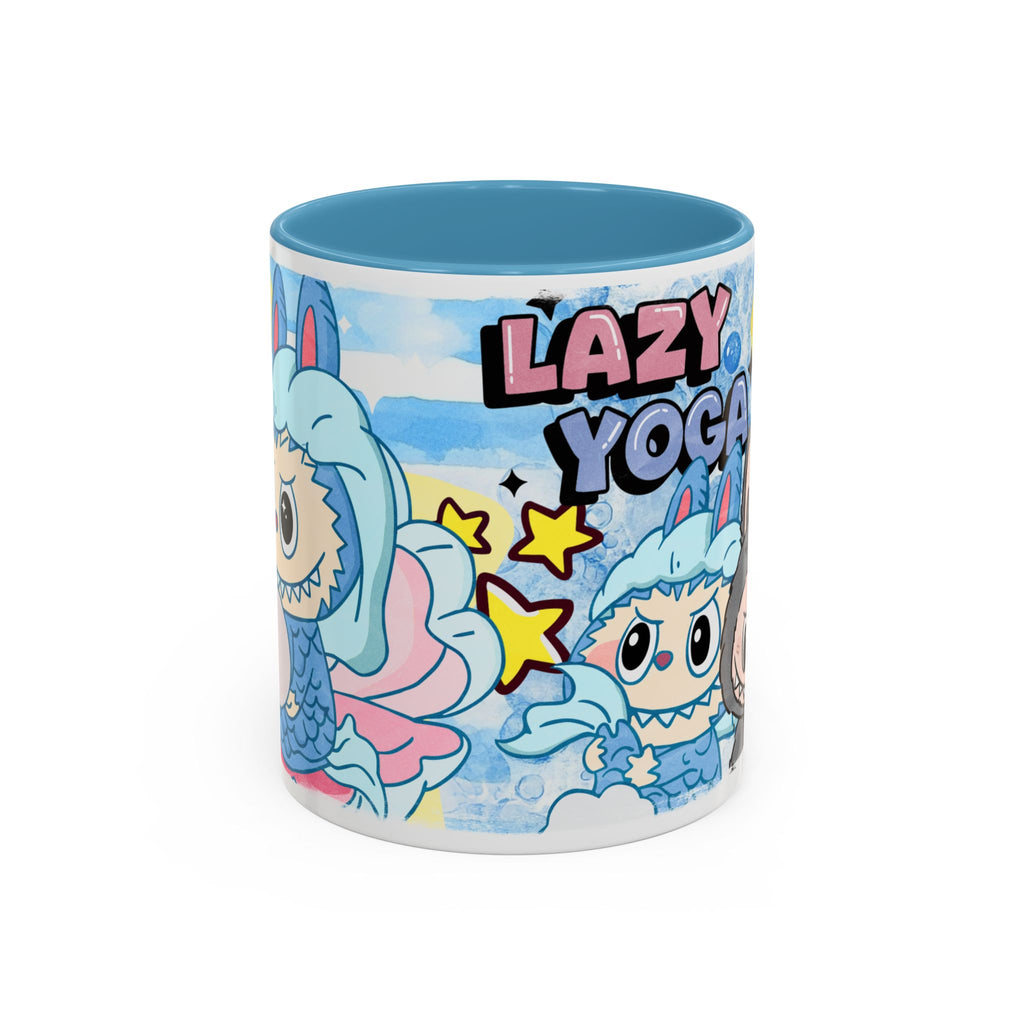 Lazy Yoga Accent Coffee Mug - Cute Animal Design 11oz & 15oz