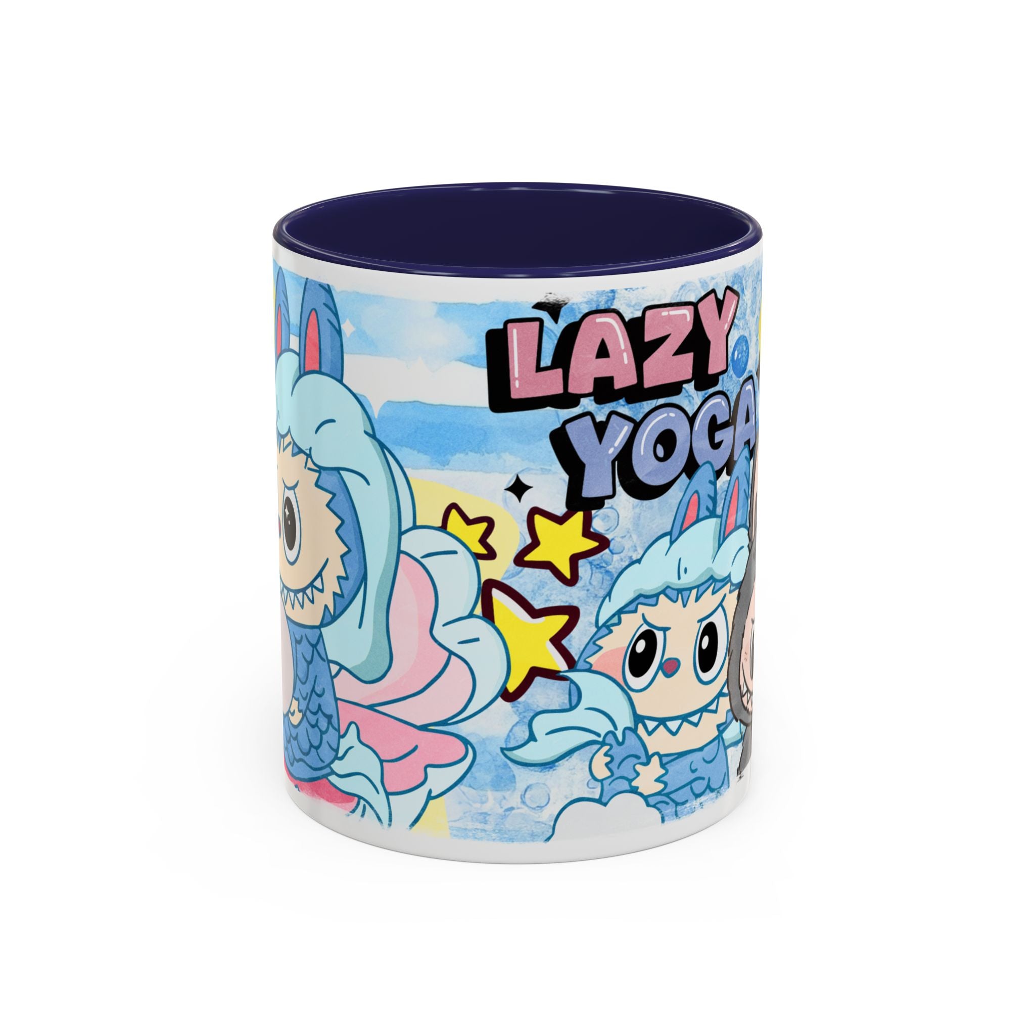 Lazy Yoga Accent Coffee Mug - Cute Animal Design 11oz & 15oz
