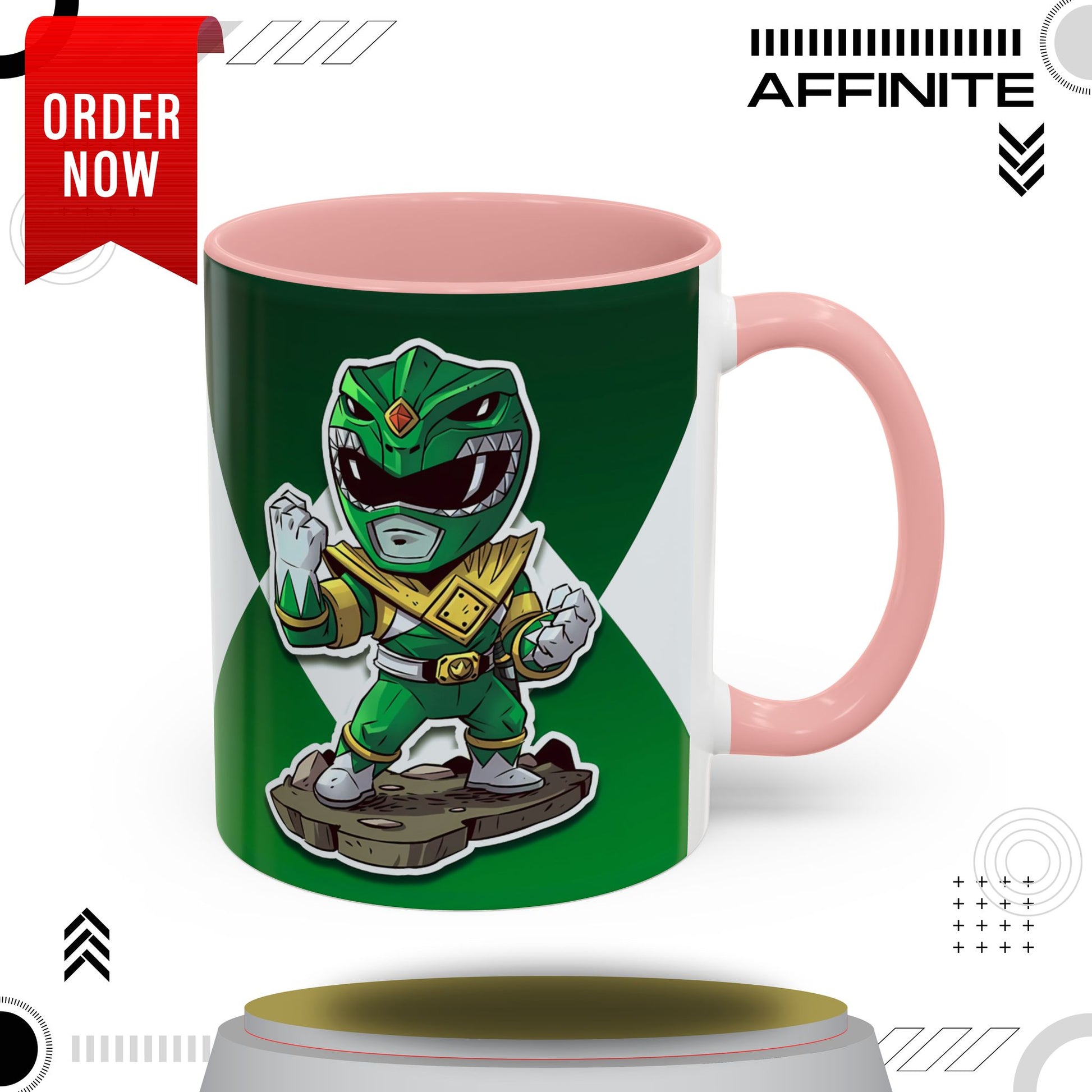 Mug Green Ranger Mug – 11oz & 15oz Mighty Morphin Power Rangers Ceramic Cup 11oz Pink
