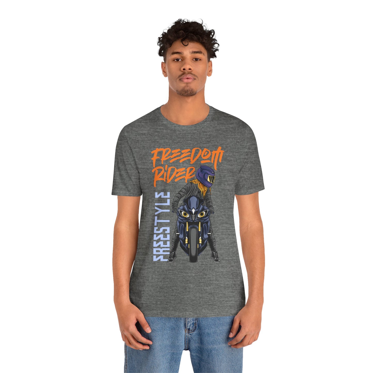 T-Shirt Freedom Rider Motorbike Unisex Short Sleeve Tee - Stylish & Bold Biker Tee