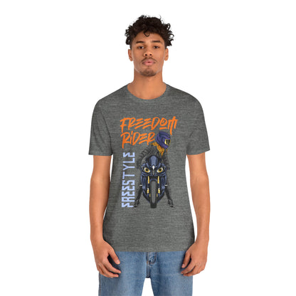 T-Shirt Freedom Rider Motorbike Unisex Short Sleeve Tee - Stylish & Bold Biker Tee