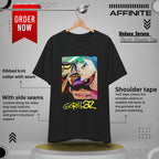 T-Shirt Gorillaz T-Shirt - Streetwear Unisex Band Tee for Music Fans (100% Cotton) Solid Black Blend