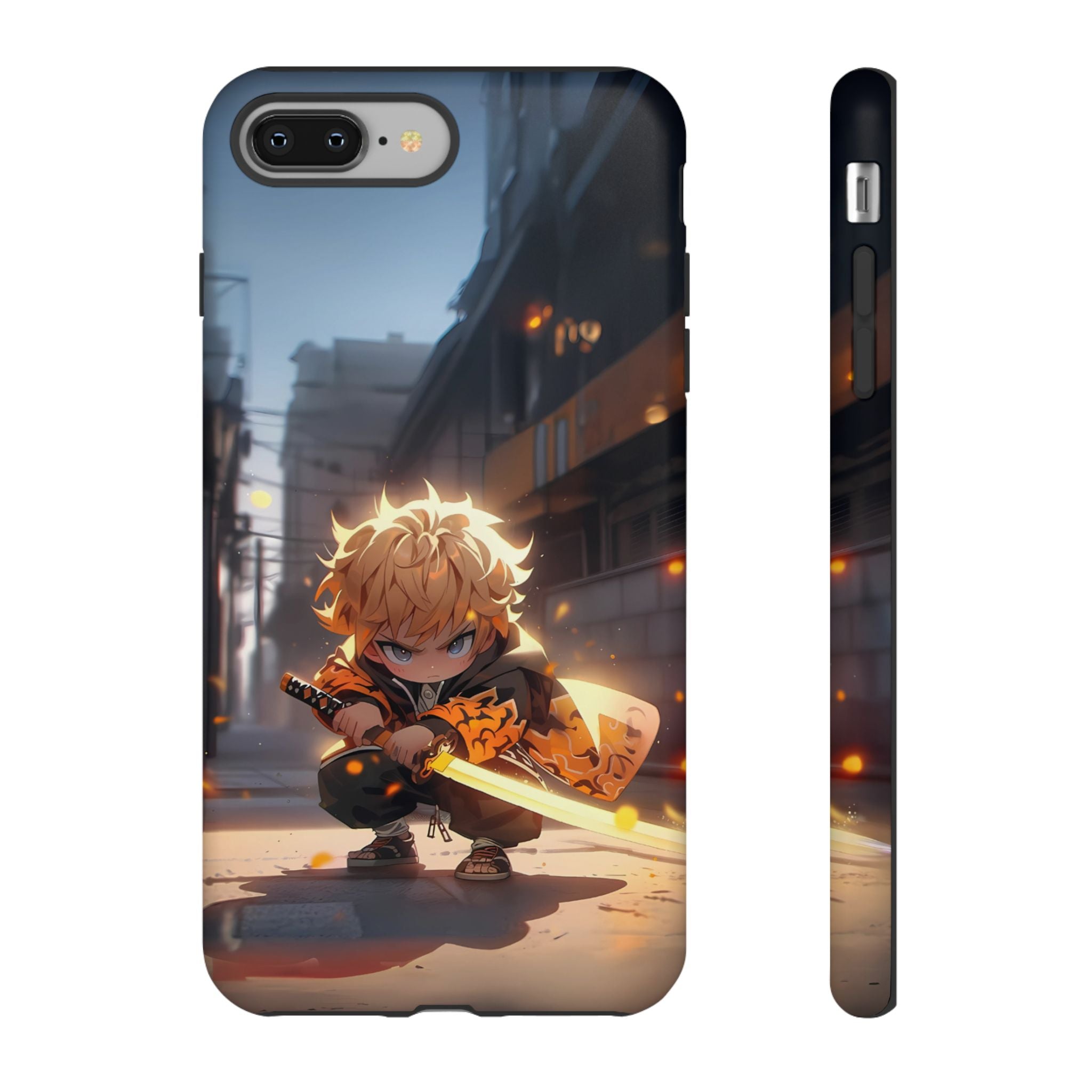 Chibi Zenitsu Lightning Tough Phone Case – Anime Protective Case for iPhone & Samsung, UV Resistant, Durable & Stylish