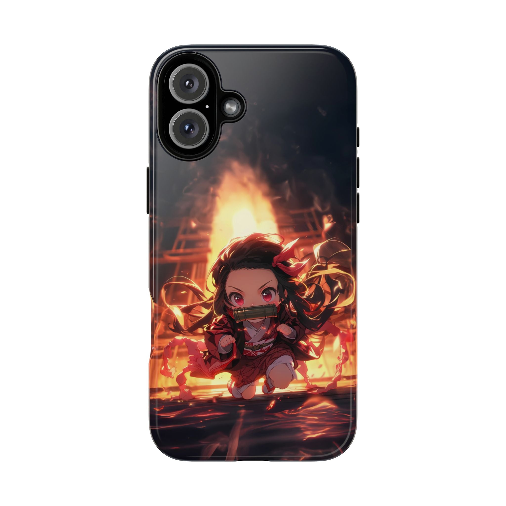 Chibi Nezuko Kamado Tough Phone Case – Anime Protective Case for iPhone & Samsung, UV Resistant, Durable & Stylish