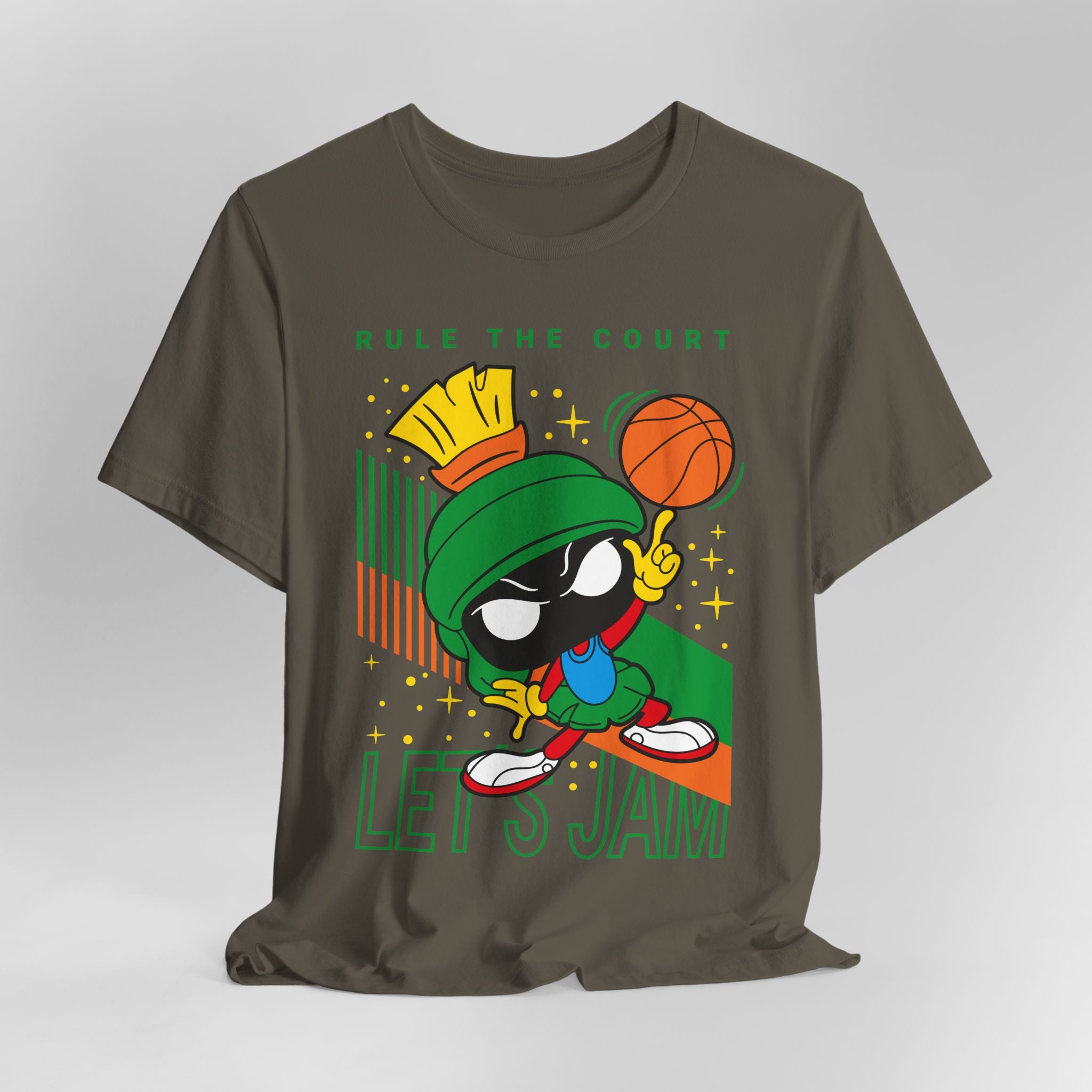 Cartoon Marvin Basketball Graphic Tee - "Rule the Court, Let's Jam!"