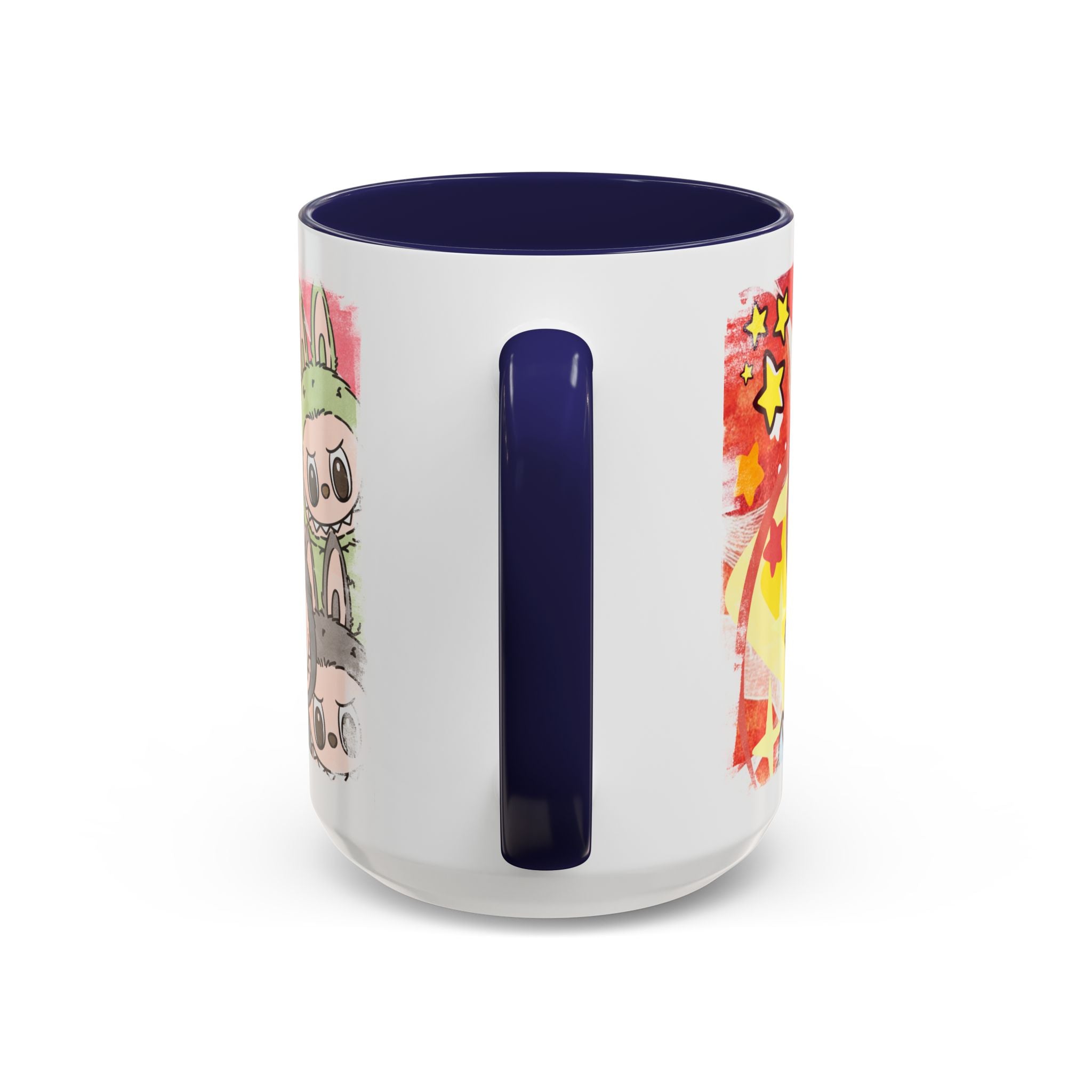 Lazy Yoga Labubu Cartoon Accent Coffee Mug - Fun and Playful Design for Coffee Lovers