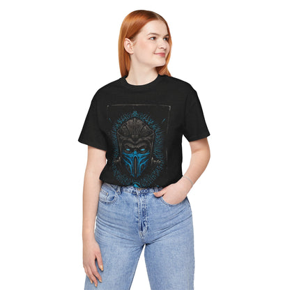 T-Shirt Epic Gamer Tee | Blue Flame Masked Warrior