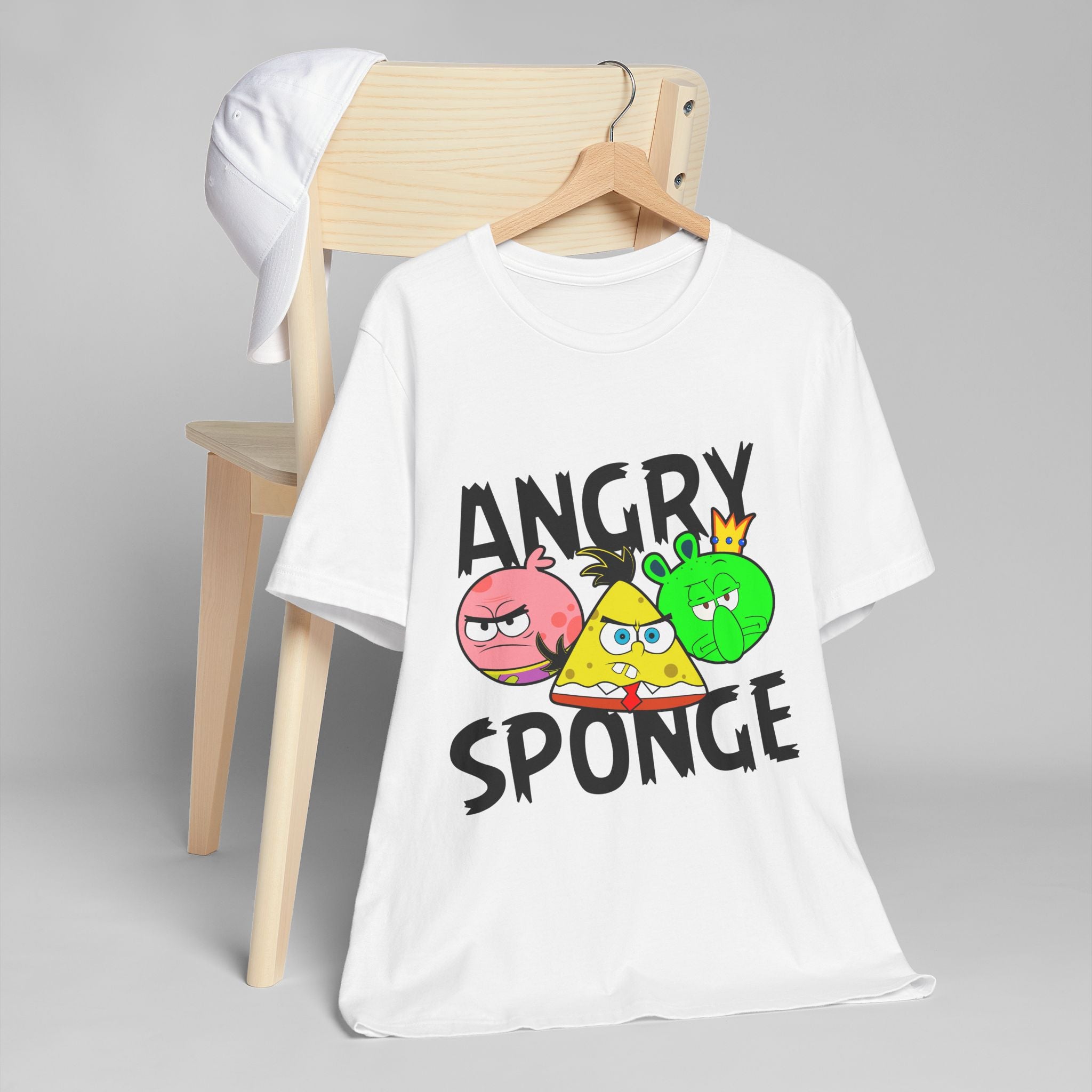 Funny Graphic Tee, Angry Sponge T-Shirt, Unisex Cartoon Shirt, Gift for Gamers, Casual Wear, Holiday Apparel