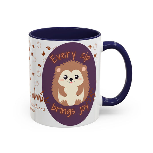 Mug Cute Hedgehog Accent Coffee Mug , Funny Gift for Animal Lovers, (11oz) (15oz) 11oz Navy