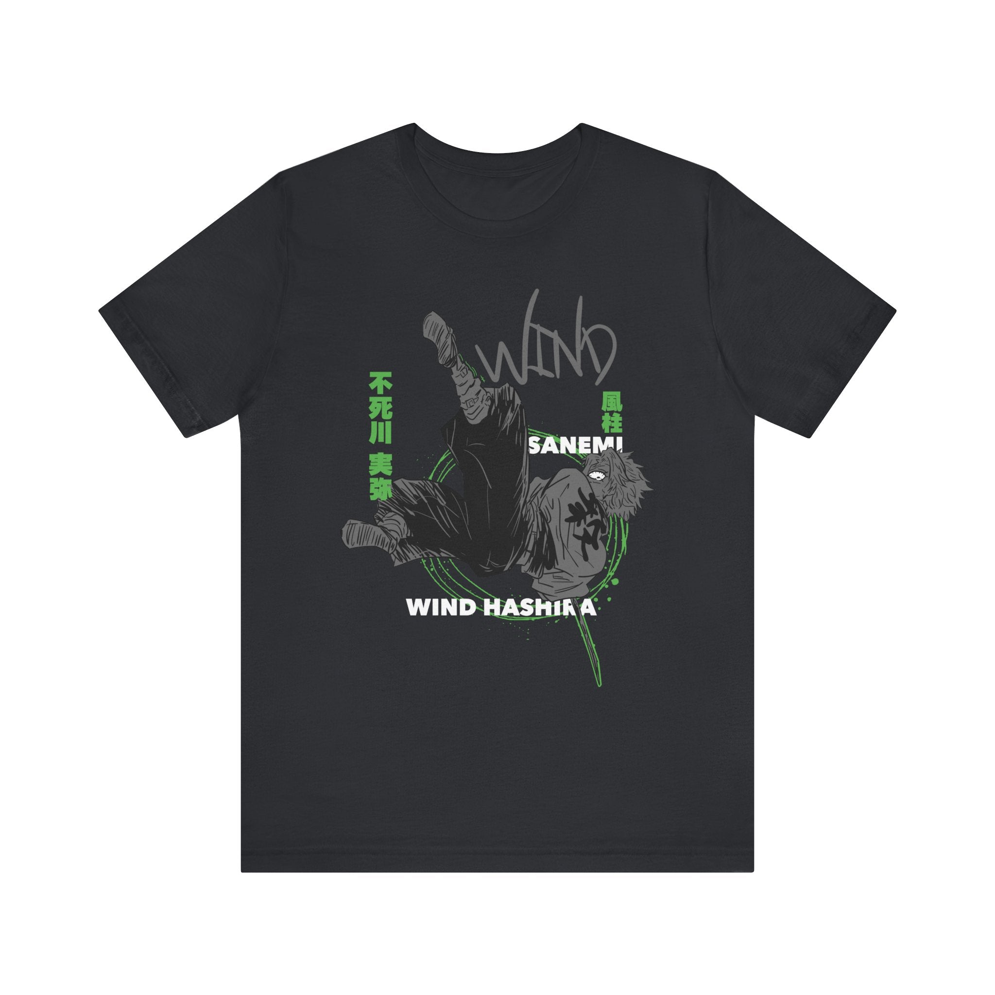 T-Shirt Sanemi Wind Hashira Shirt - Official Demon Slayer Merch (Unisex Anime Tee) Vintage Black