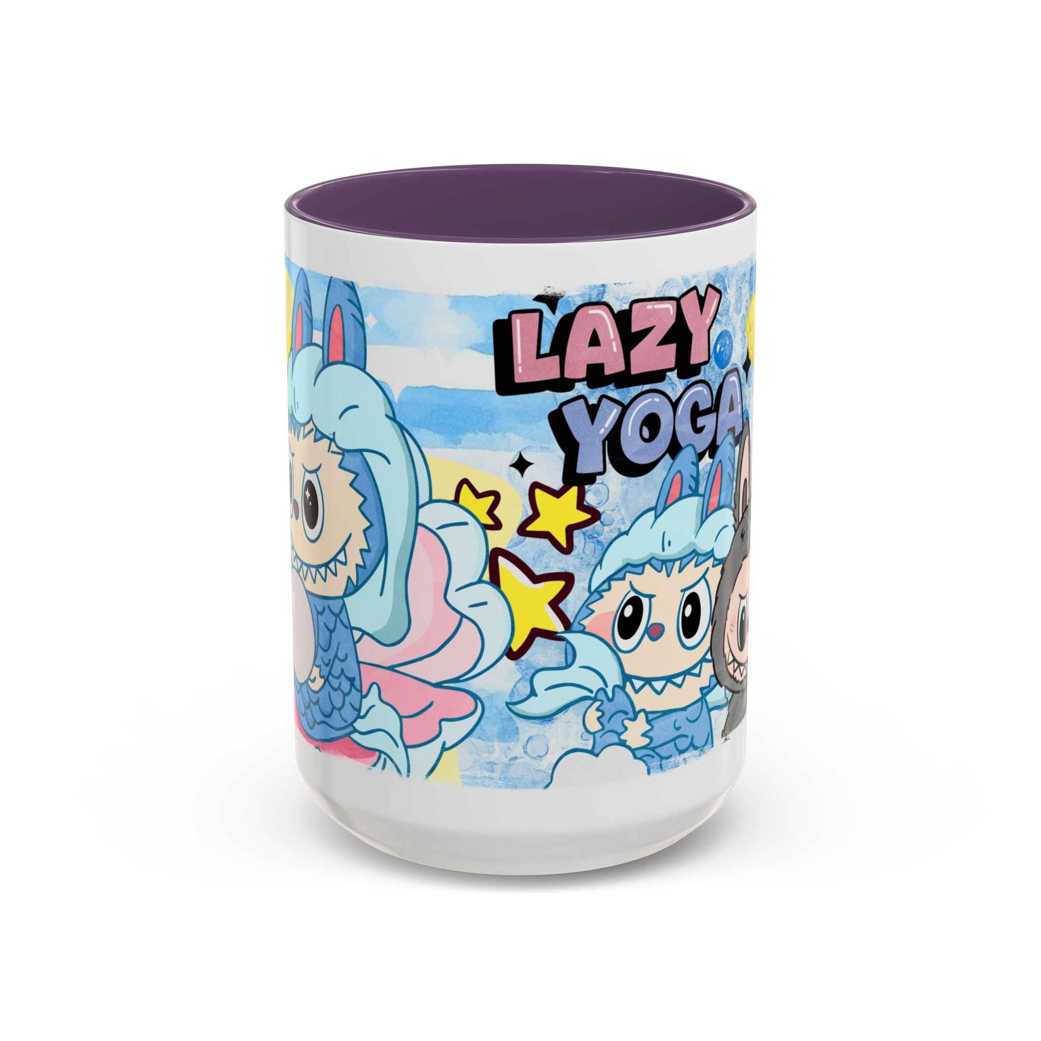 Lazy Yoga Accent Coffee Mug - Cute Animal Design 11oz & 15oz