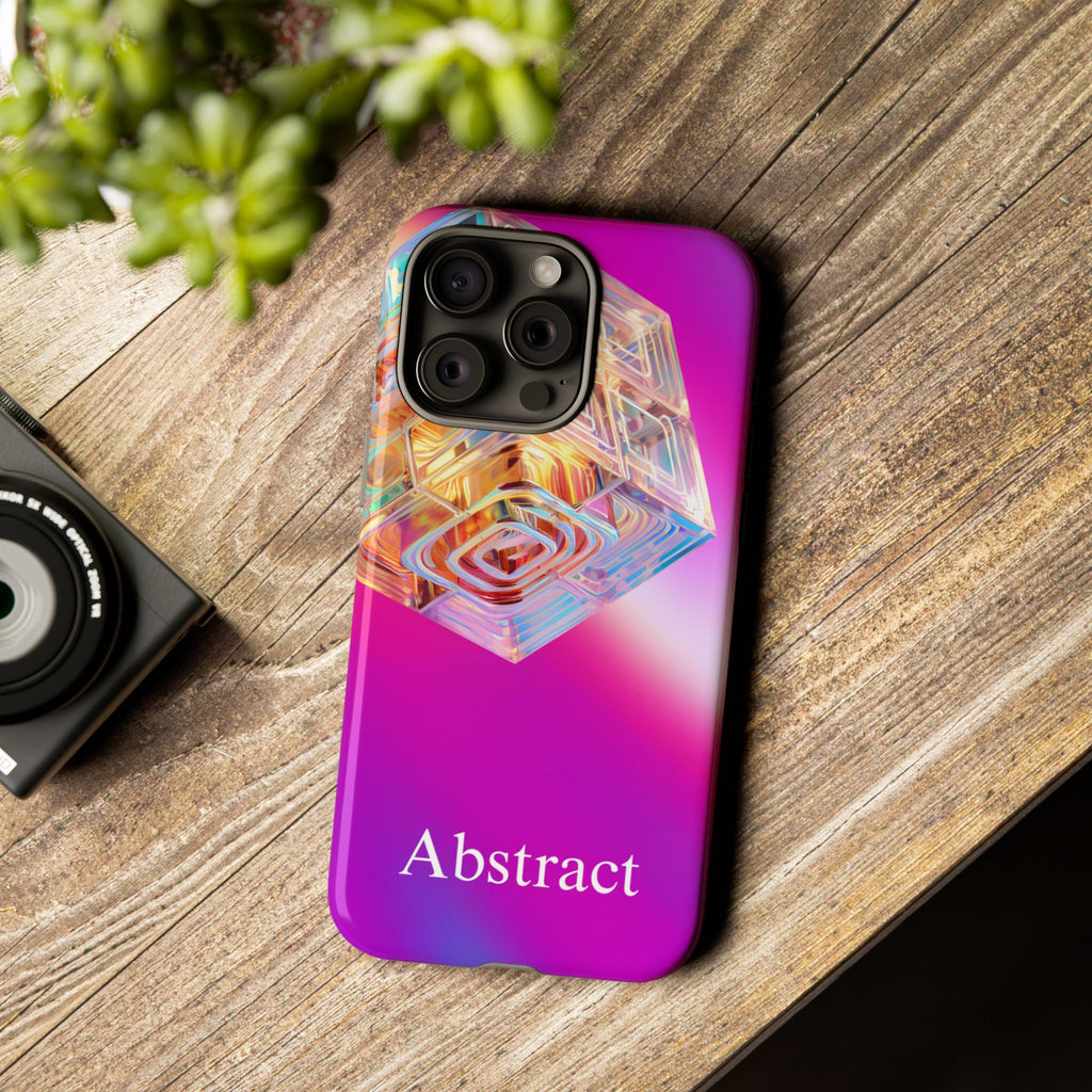 Vibrant 3D Cube Phone Case - Colorful Gradient Art for iPhone, Samsung & Pixel