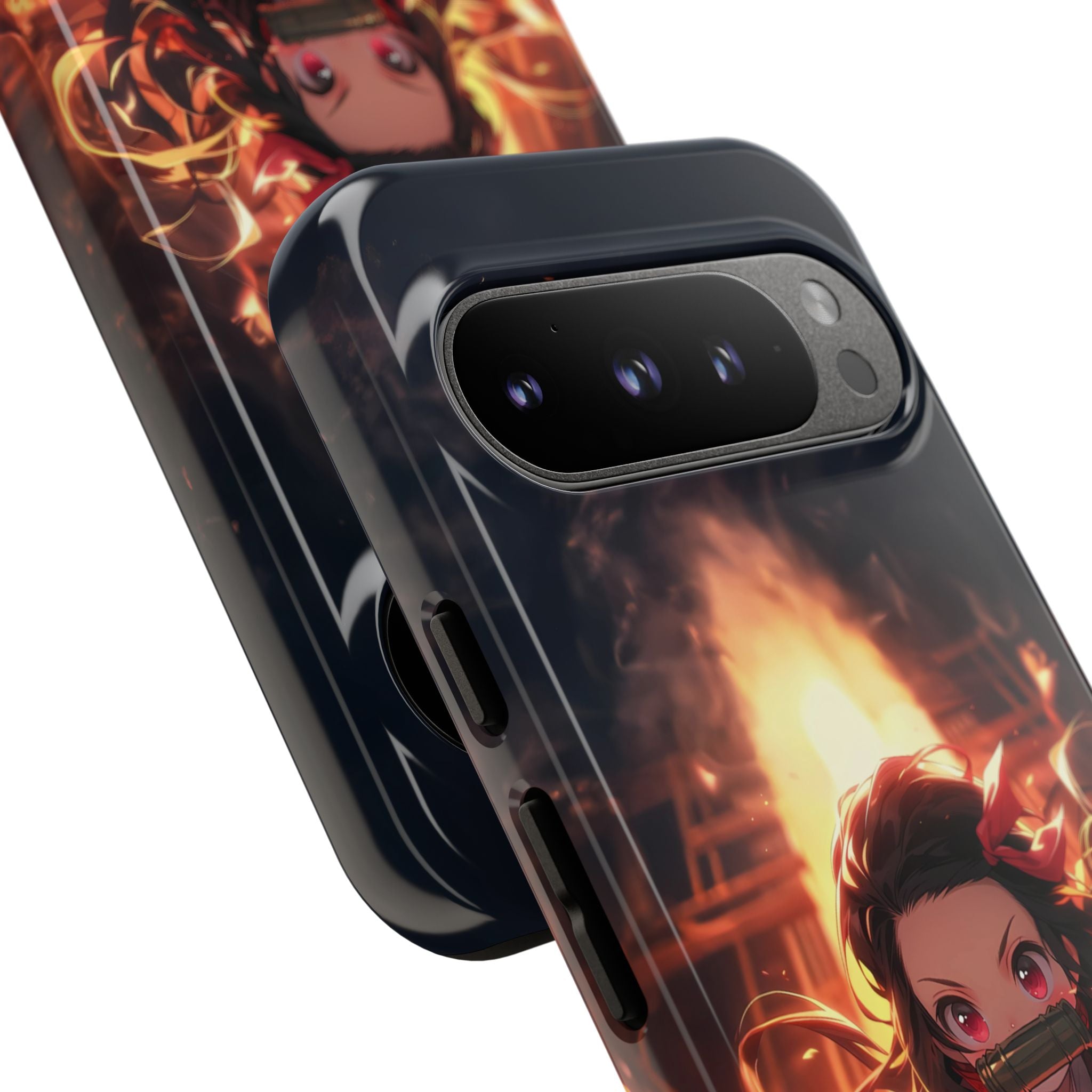 Chibi Nezuko Kamado Tough Phone Case – Anime Protective Case for iPhone & Samsung, UV Resistant, Durable & Stylish