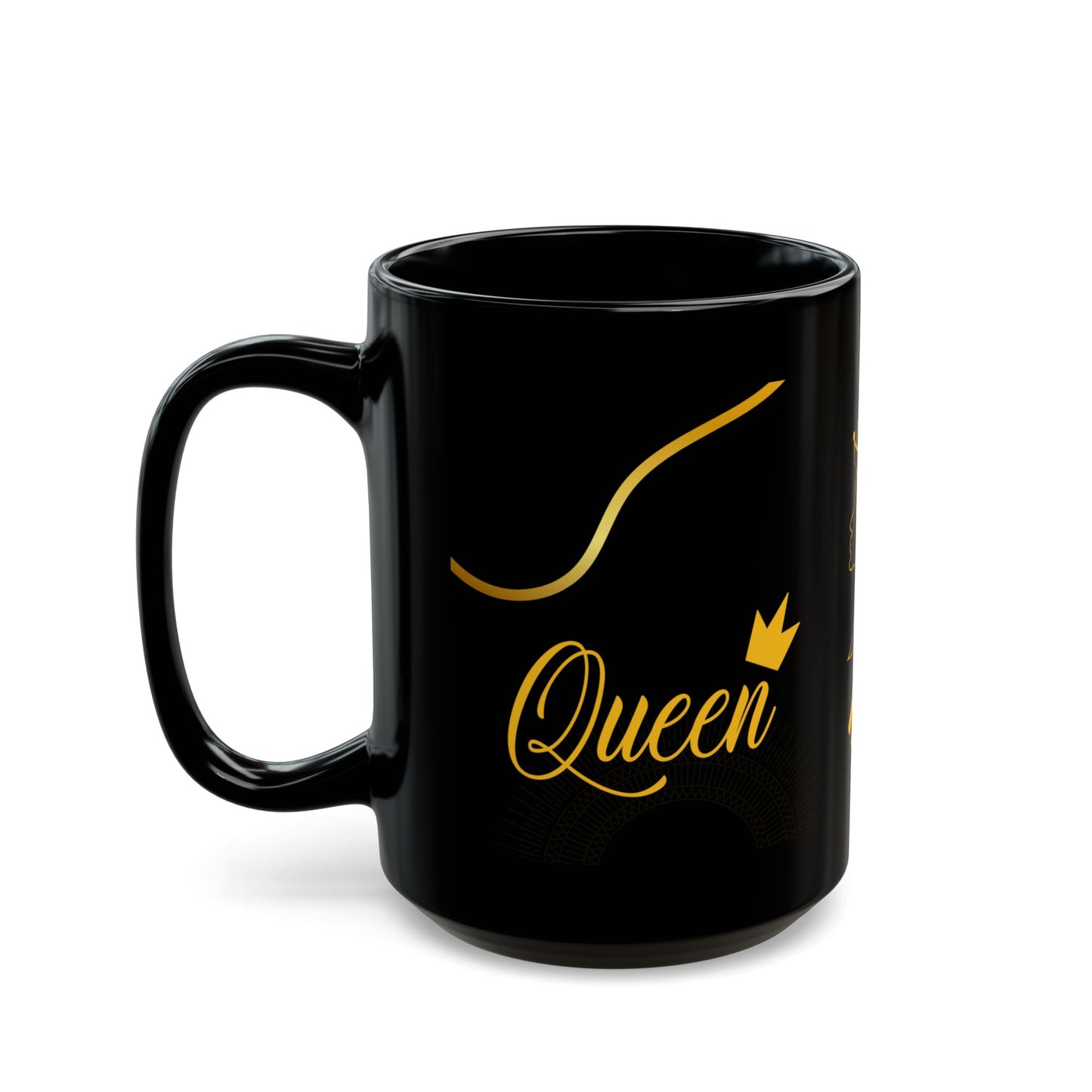Mug Queen Black Mug 11oz, 15oz - Perfect Gift for Her, Elegant Coffee Cup