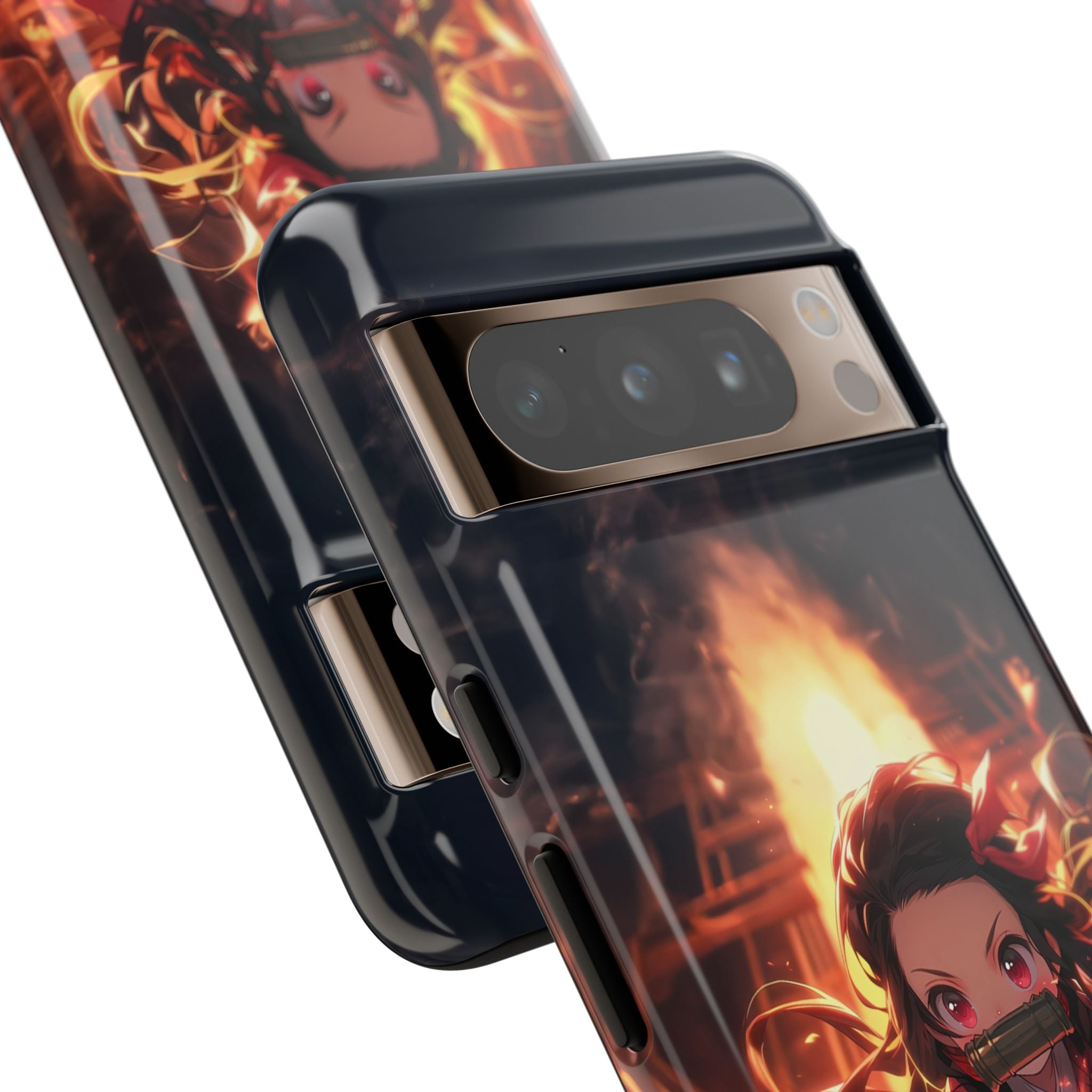 Chibi Nezuko Kamado Tough Phone Case – Anime Protective Case for iPhone & Samsung, UV Resistant, Durable & Stylish