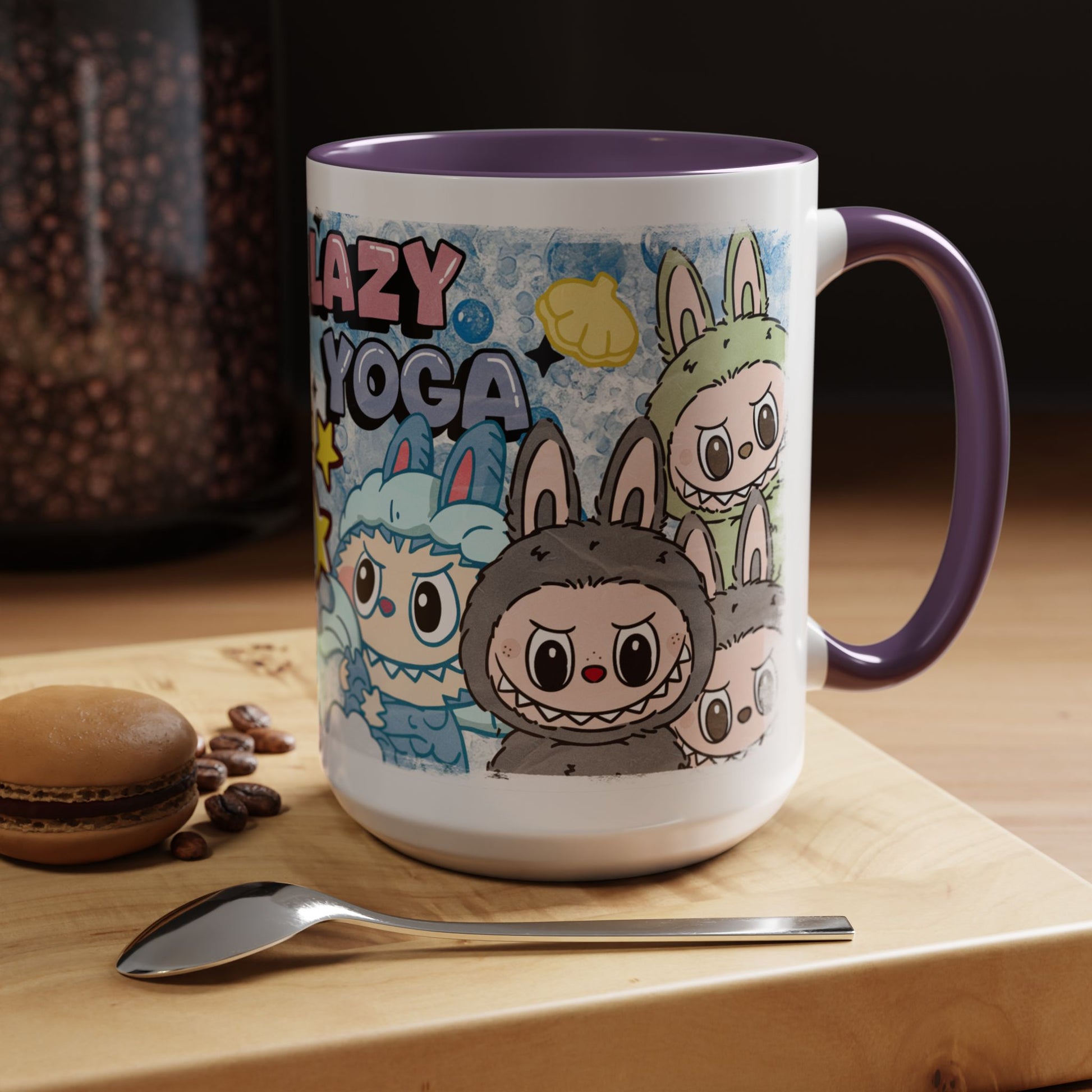 Mug Lazy Yoga Accent Coffee Mug - Cute Animal Design 11oz & 15oz