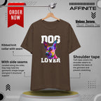 T-Shirt T Shirt Drawing - Dog Lover Graphic Tee (Unisex Cotton) Heather Brown