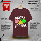 T-Shirt Angry Sponge T-Shirt - Funny Graphic Tee for Gamers (Unisex Cotton) Maroon