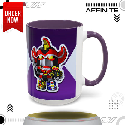 Mug Mighty Morphin Power Rangers Megazord Ceramic Mug - 11oz & 15oz Coffee Mug - Accent Mug for Pop Culture Fans 15oz Purple