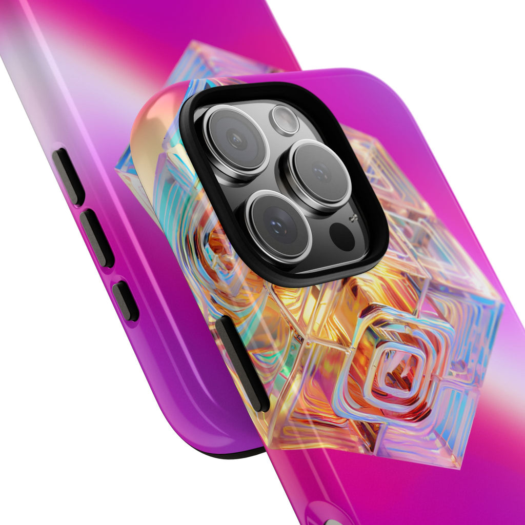 Vibrant 3D Cube Phone Case - Colorful Gradient Art for iPhone, Samsung & Pixel