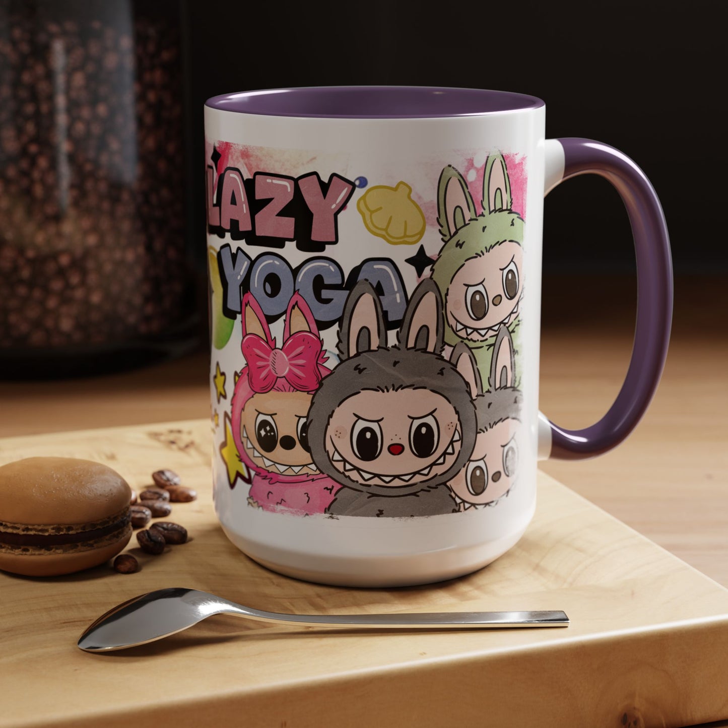 Mug Lazy Yoga Accent Coffee Mug - Fun and Colorful 11oz & 15oz Mugs for Coffee Lovers