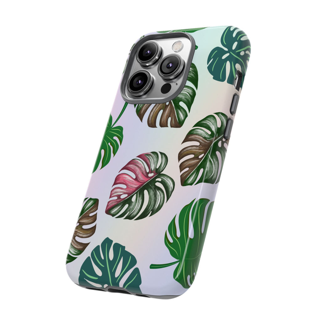 Tough Cases - Monstera Leaf Themed Phone Protection for iPhone, Samsung, and Google Pixel (Matte/Glossy)