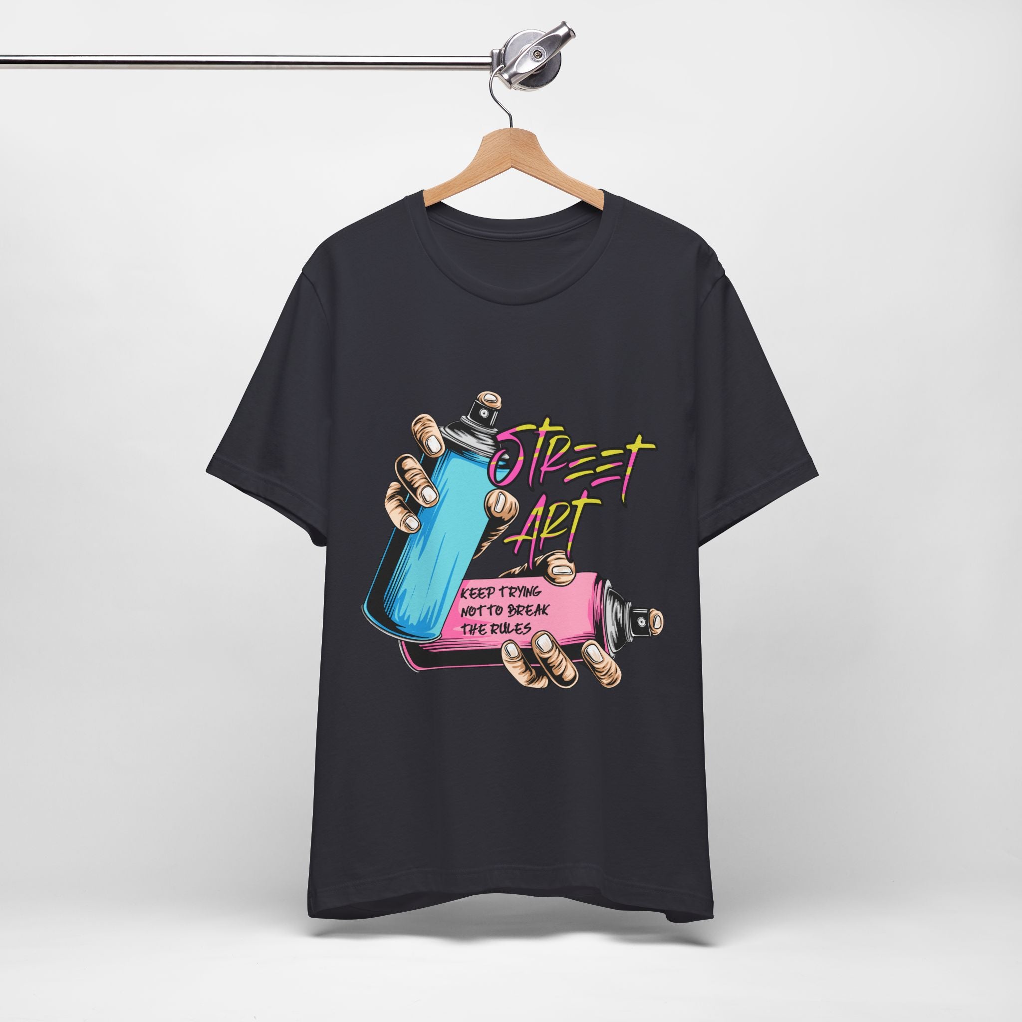Street Art Graphic Tee – Keep Trying Motivational Unisex Shirt | Soft Cotton for Artists & Rebels
