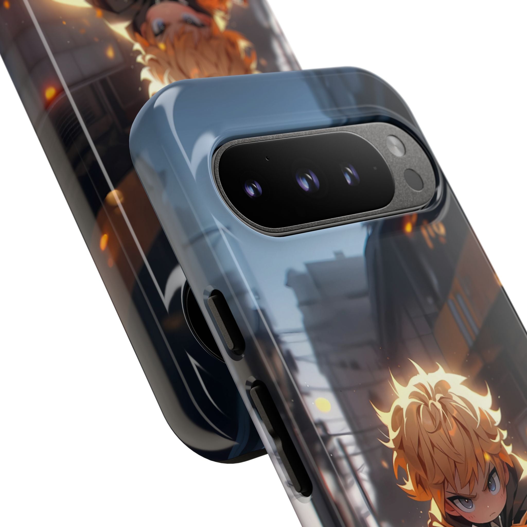 Chibi Zenitsu Lightning Tough Phone Case – Anime Protective Case for iPhone & Samsung, UV Resistant, Durable & Stylish