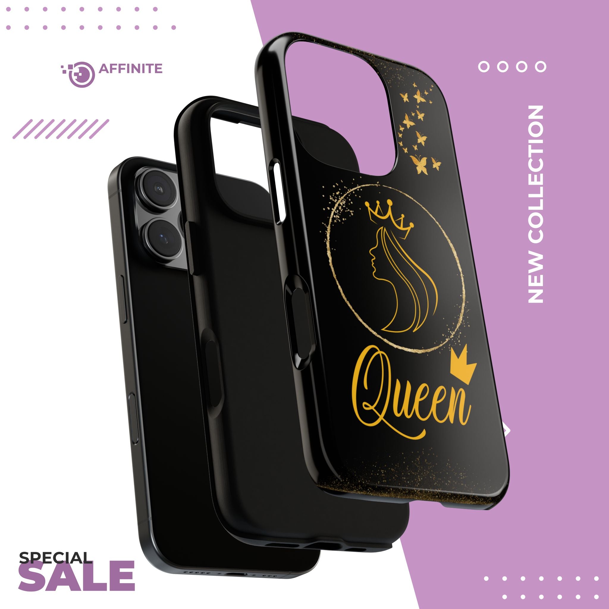 Tough Case Queen Phone Case – Matte & Glossy Crown Design for iPhone, Samsung & Pixel