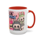 Lazy Yoga Labubu Cartoon Accent Coffee Mug - Fun and Playful Design for Coffee Lovers