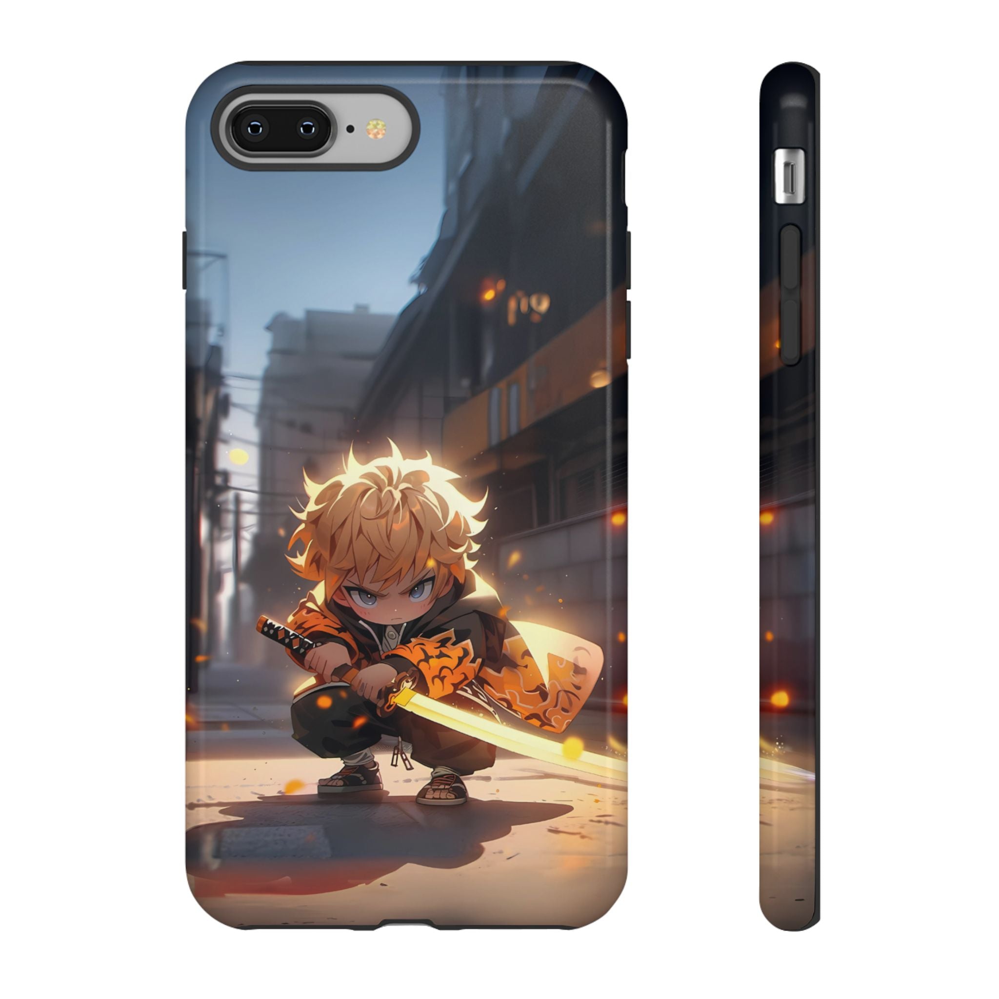 Chibi Zenitsu Lightning Tough Phone Case – Anime Protective Case for iPhone & Samsung, UV Resistant, Durable & Stylish