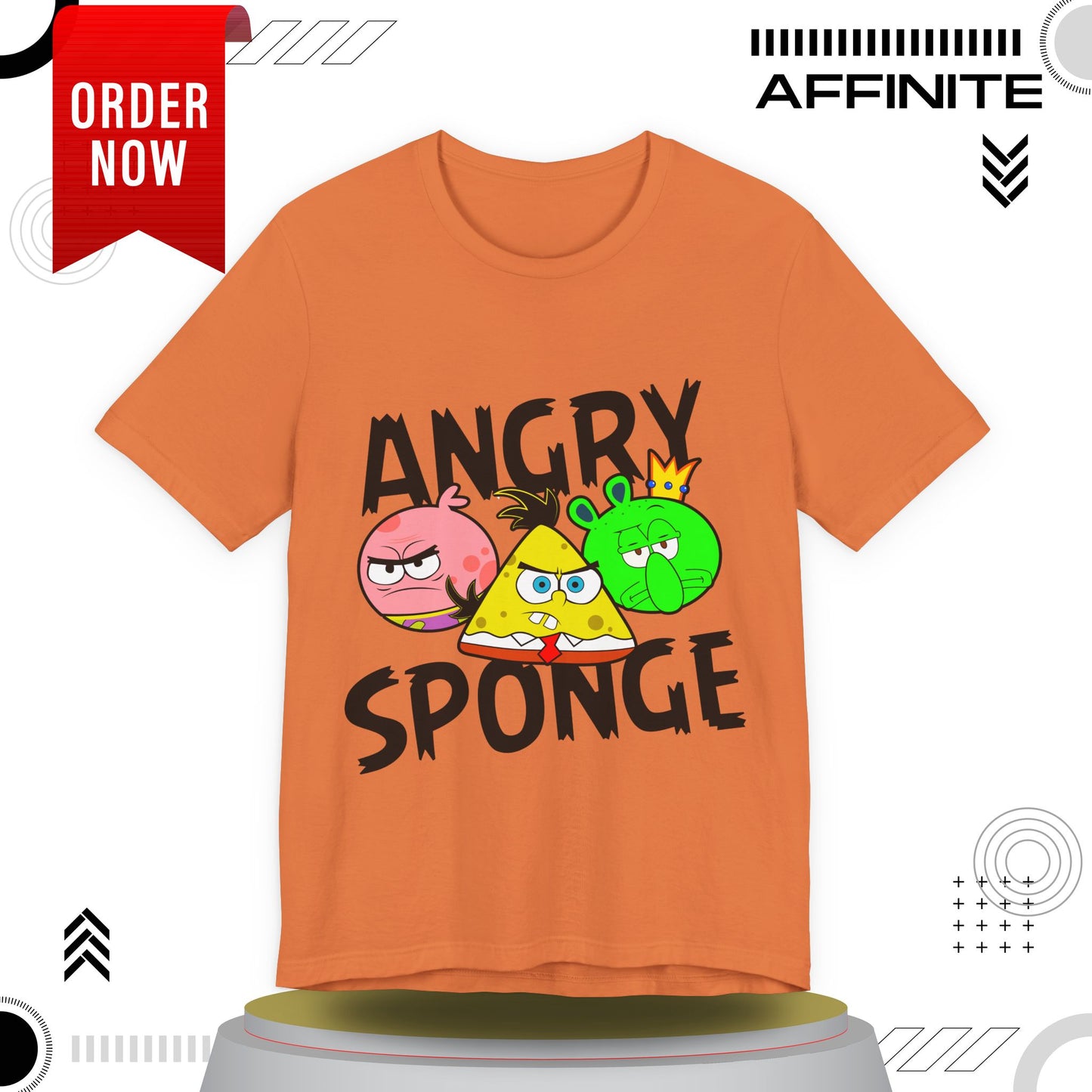 T-Shirt Angry Sponge T-Shirt - Funny Graphic Tee for Gamers (Unisex Cotton)