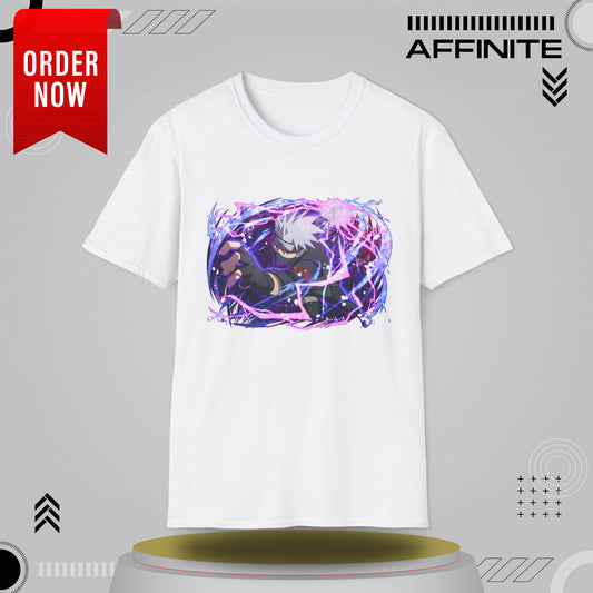 T-Shirt Unisex Softstyle T-Shirt - Bold Anime Kakashi Graphics White