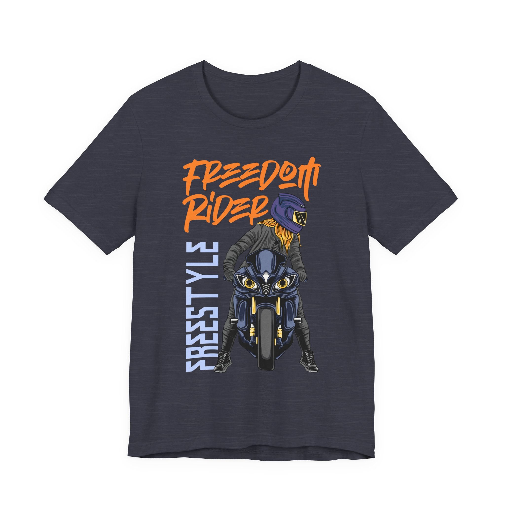Biker T-Shirt for Men – Freedom Rider Motorcycle Graphic Tee | Unisex Cotton Short Sleeve
