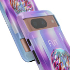Futuristic Gradient Tough Case – 'Future is Now' 3D Design | Shockproof & UV Protected