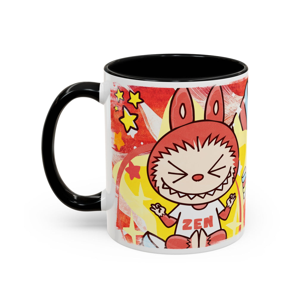 Lazy Yoga Labubu Cartoon Accent Coffee Mug - Fun and Playful Design for Coffee Lovers