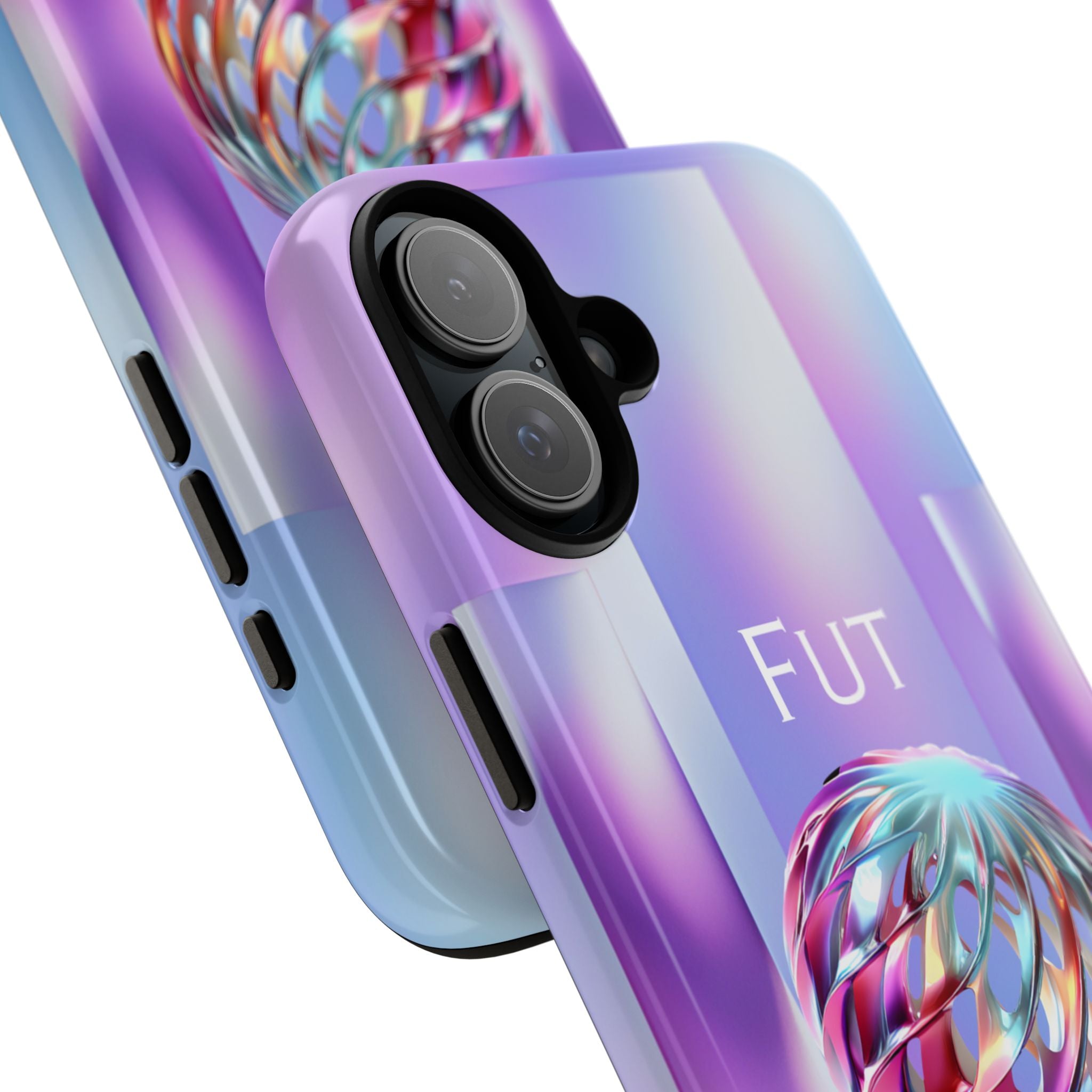 Futuristic Gradient Tough Case – 'Future is Now' 3D Design | Shockproof & UV Protected