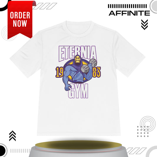 T-Shirt Eternia Gym Unisex Moisture Wicking Tee - Vintage Muscle Workout Shirt White