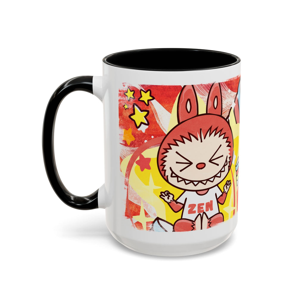 Lazy Yoga Labubu Cartoon Accent Coffee Mug - Fun and Playful Design for Coffee Lovers