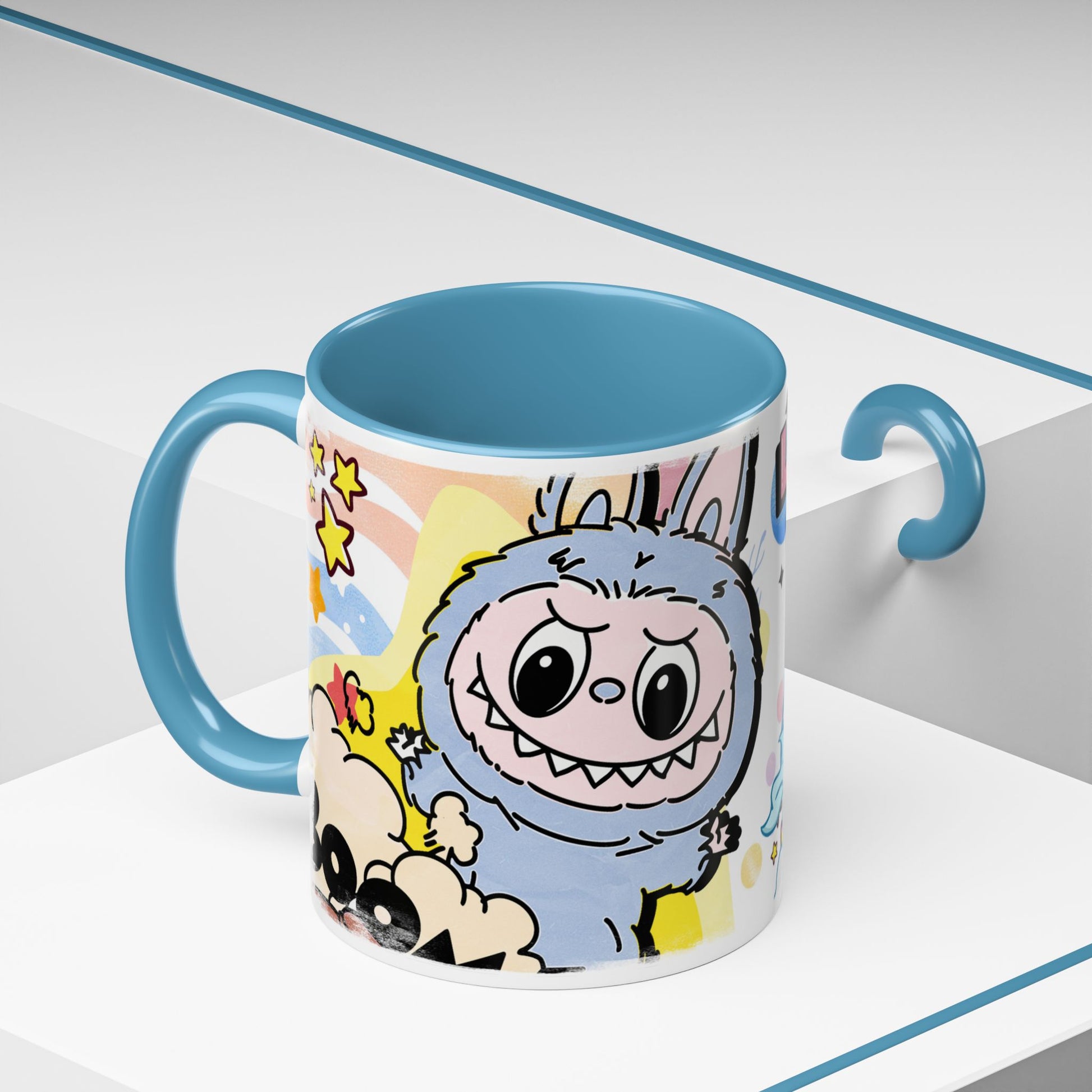 Mug Lazy Yoga Cartoon Labubu Accent Coffee Mug - Fun and Whimsical Design for Coffee Lovers