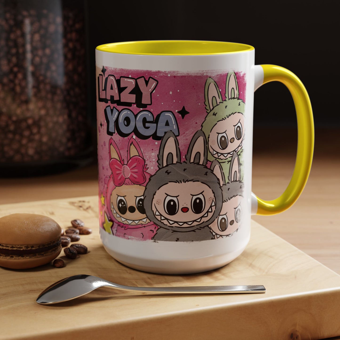 Mug Lazy Yoga Labubu Accent Coffee Mug - Fun & Playful Design for Relaxation