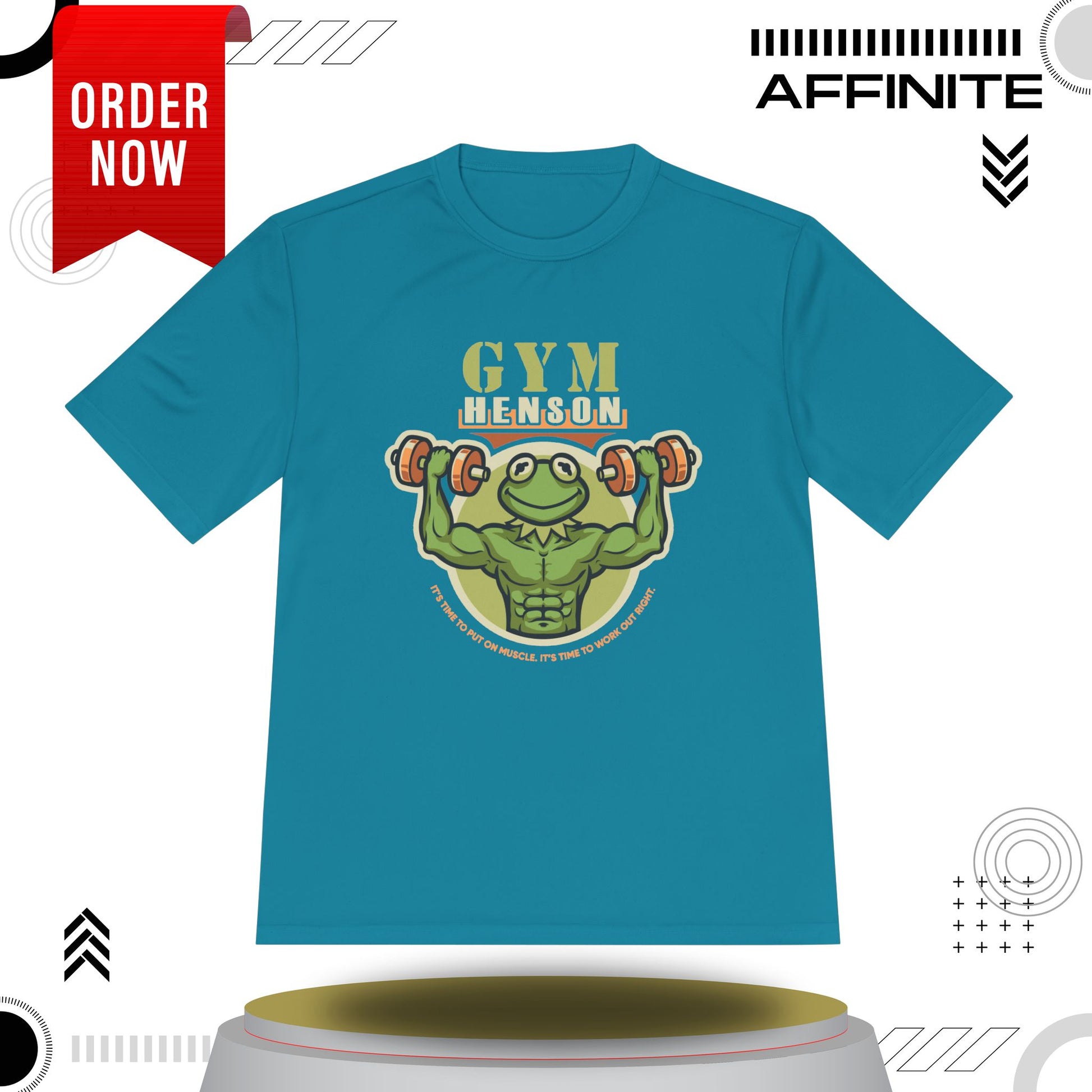 T-Shirt Workout Shirt - Gym Henson Moisture Wicking Tee | Motivational Fitness Apparel Tropic Blue