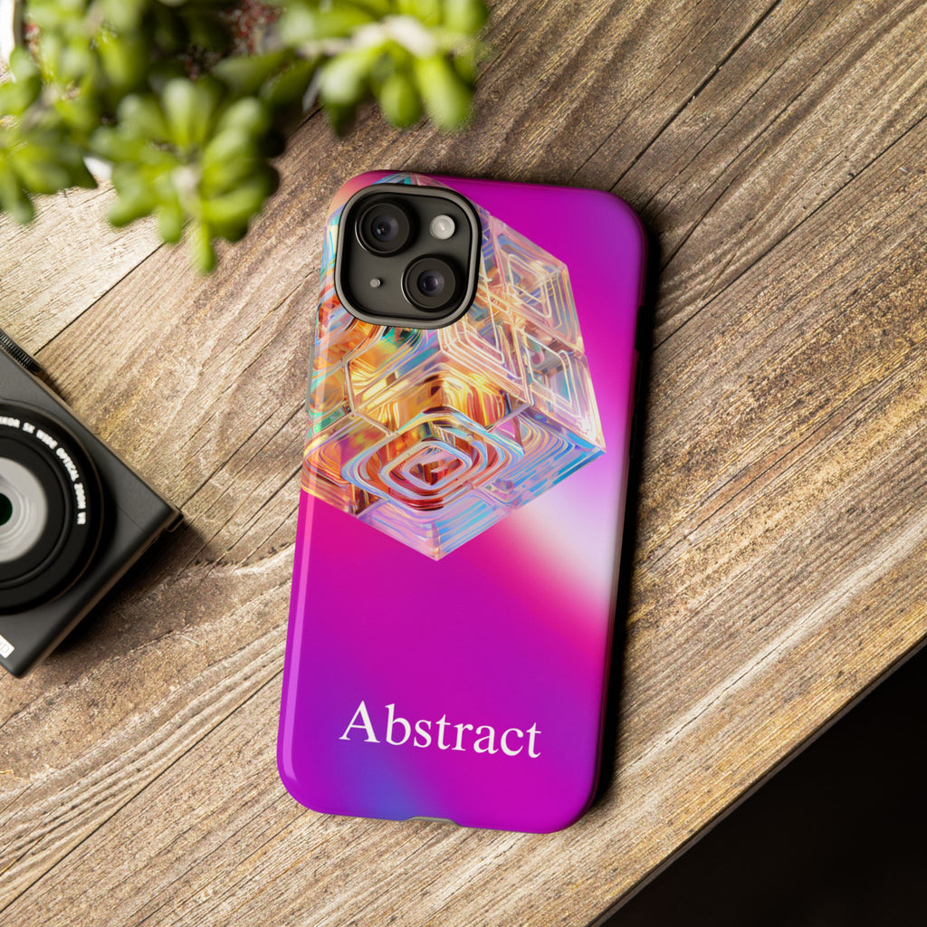 Vibrant 3D Cube Phone Case - Colorful Gradient Art for iPhone, Samsung & Pixel