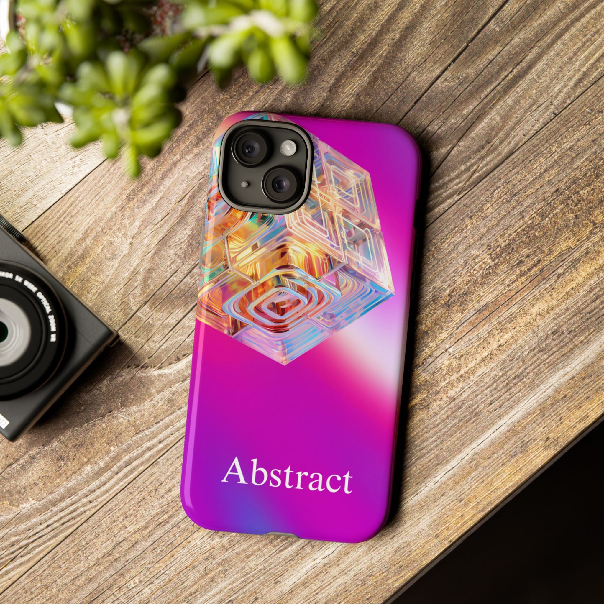 Vibrant 3D Cube Phone Case - Colorful Gradient Art for iPhone, Samsung & Pixel