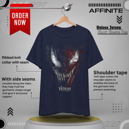 T-Shirt Venom Graphic Tee - Unisex Comic Book T-Shirt for Fans (100% Cotton) Navy