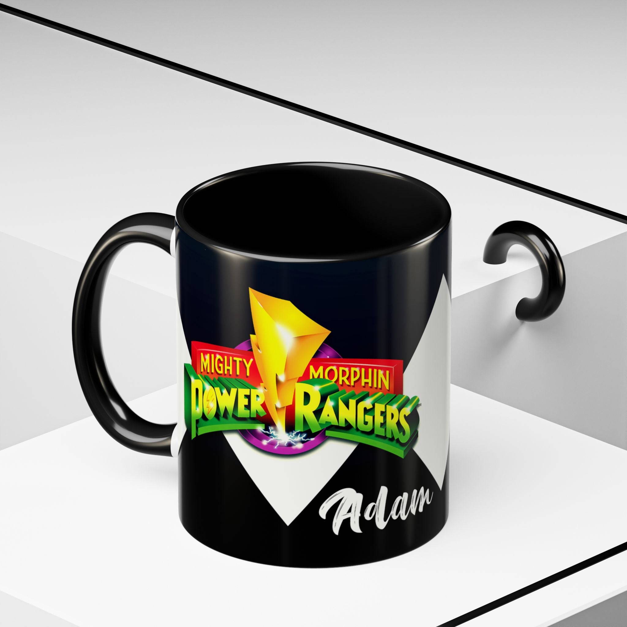 Mighty Morphin Power Rangers Black Ranger Ceramic Mug - 11oz & 15oz Coffee Mug - Accent Mug for Pop Culture Fans