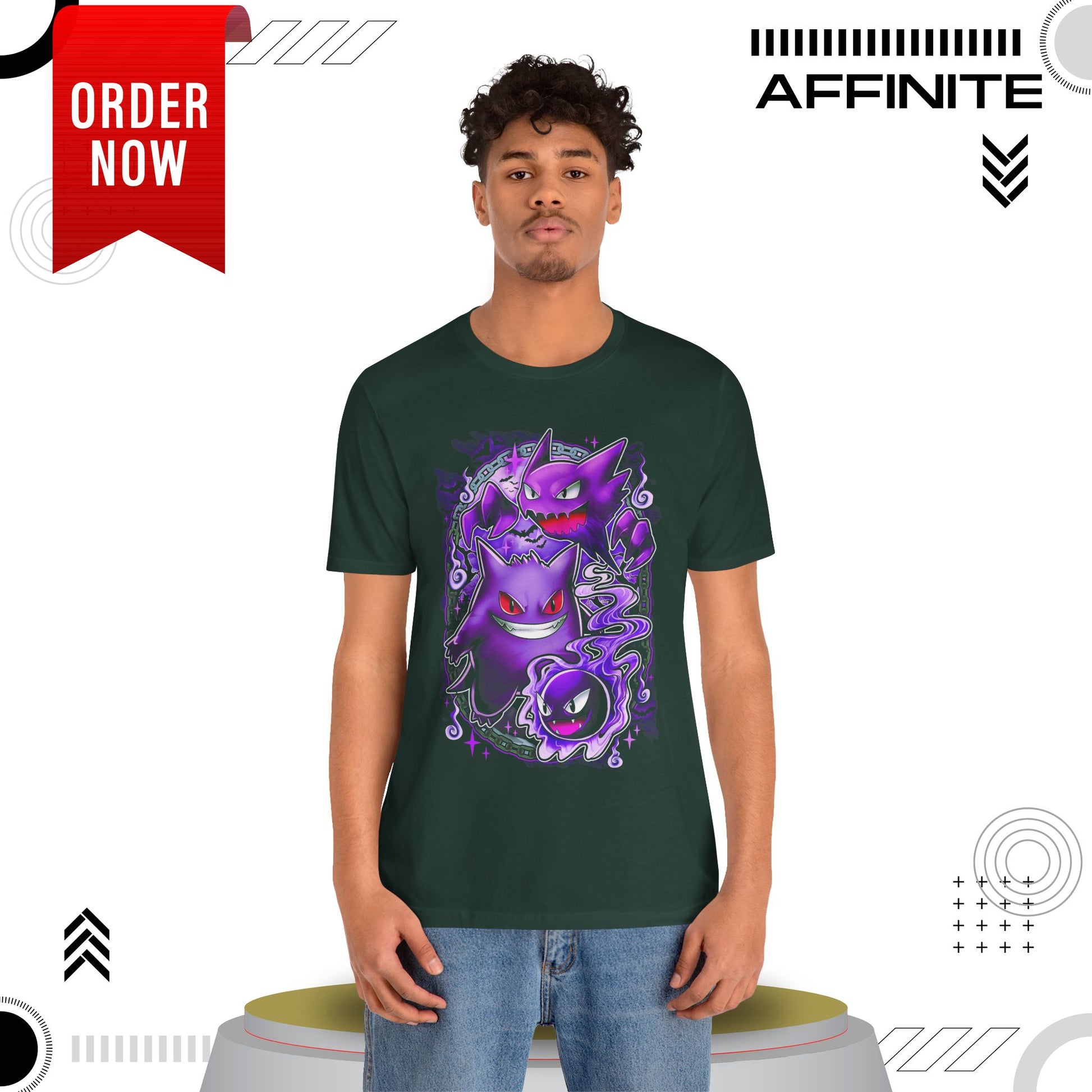 T-Shirt Ghostly Kanto Vibes Unisex Jersey Short Sleeve Tee - Spooky Design