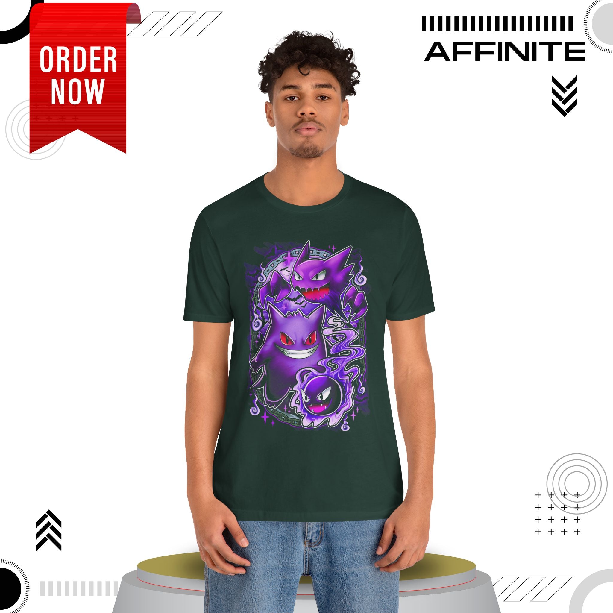 T-Shirt Ghostly Kanto Vibes Unisex Jersey Short Sleeve Tee - Spooky Design